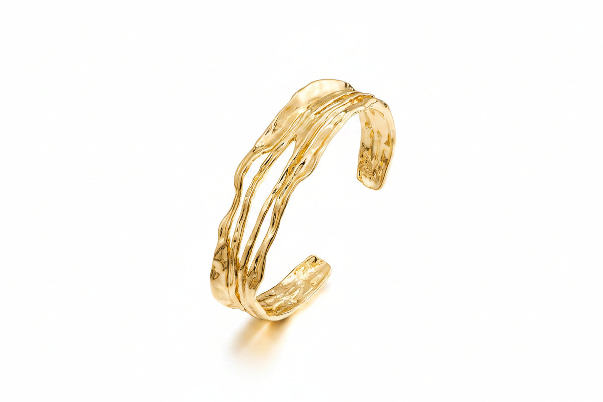 Multi-Wire Open Cuff Bracelet – Gold-Tone