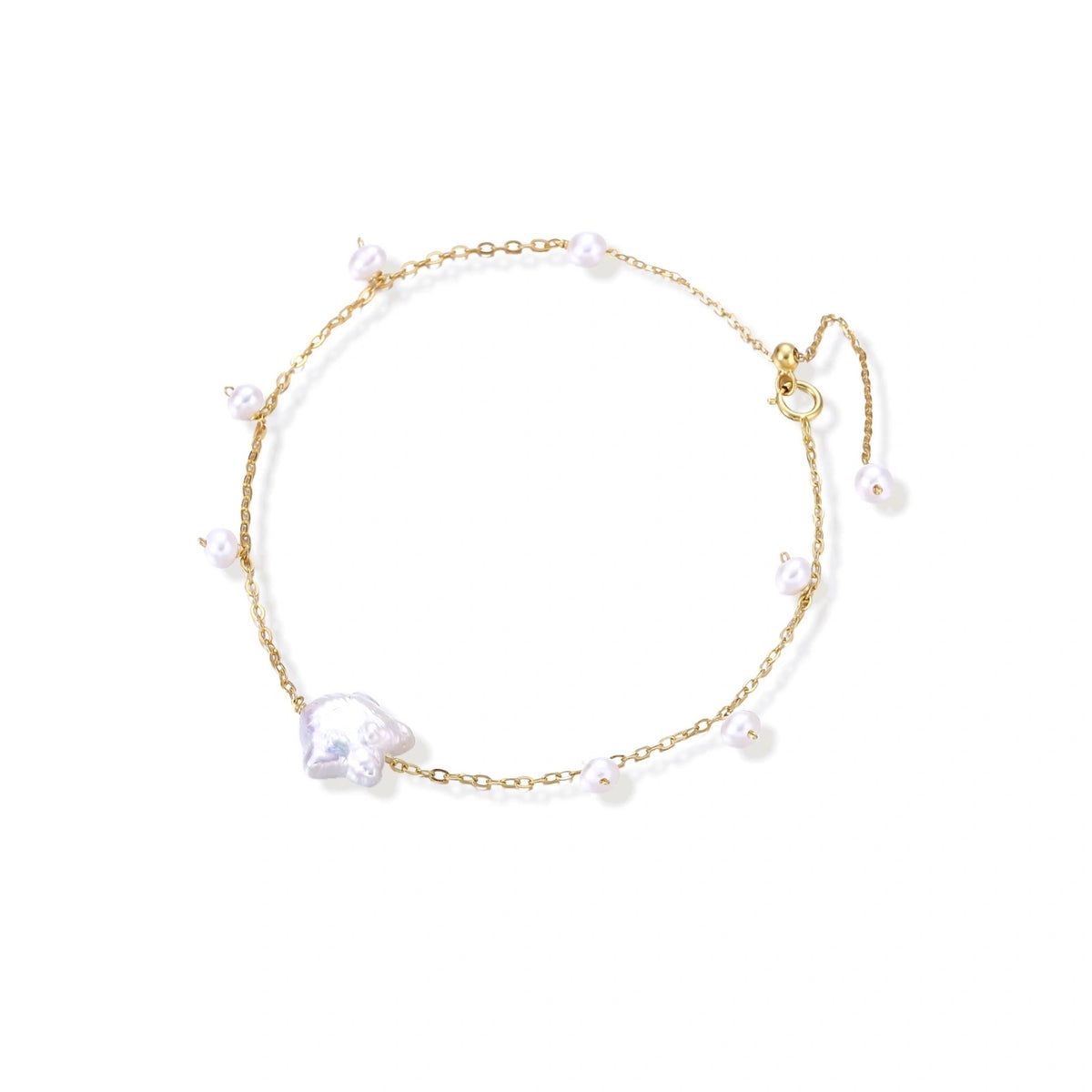 Baroque Pearl Chain Bracelet – Gold-Plated