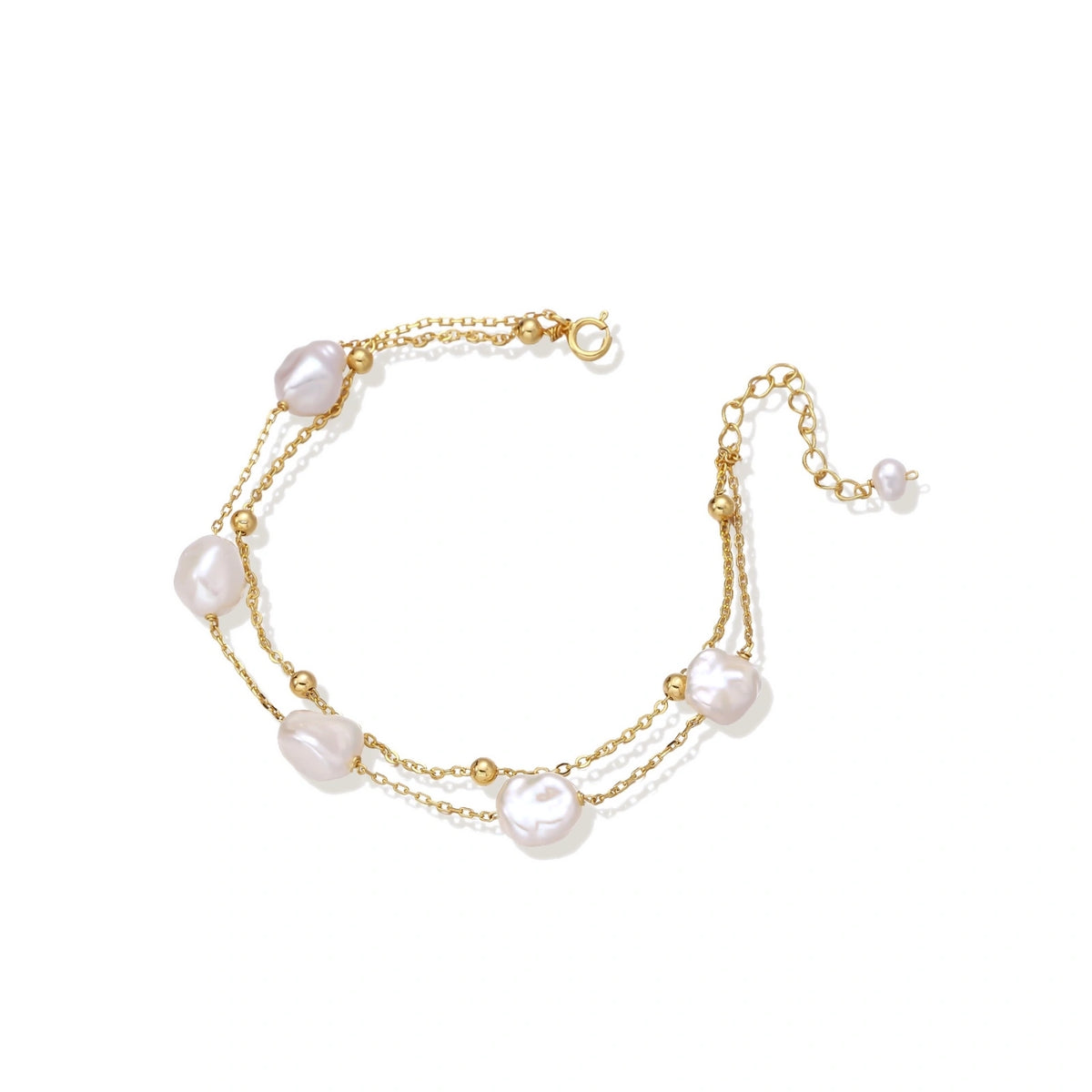 Baroque Pearl Layered Bracelet – 18K Gold Vermeil