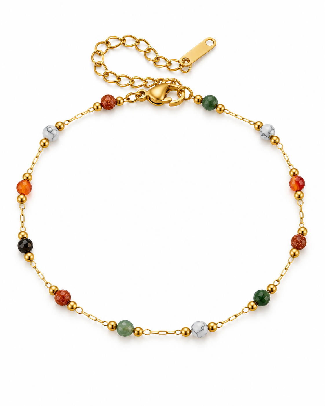 Beaded Bracelet – Gold-Tone 316L Stainless Steel