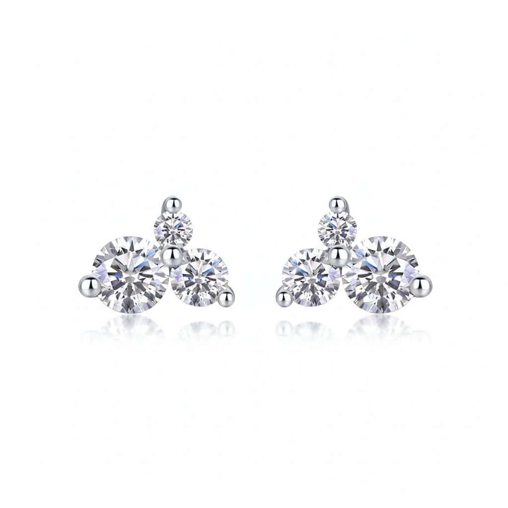 Moissanite Stud Earrings, 0.3 Carat in S925 Sterling Silver
