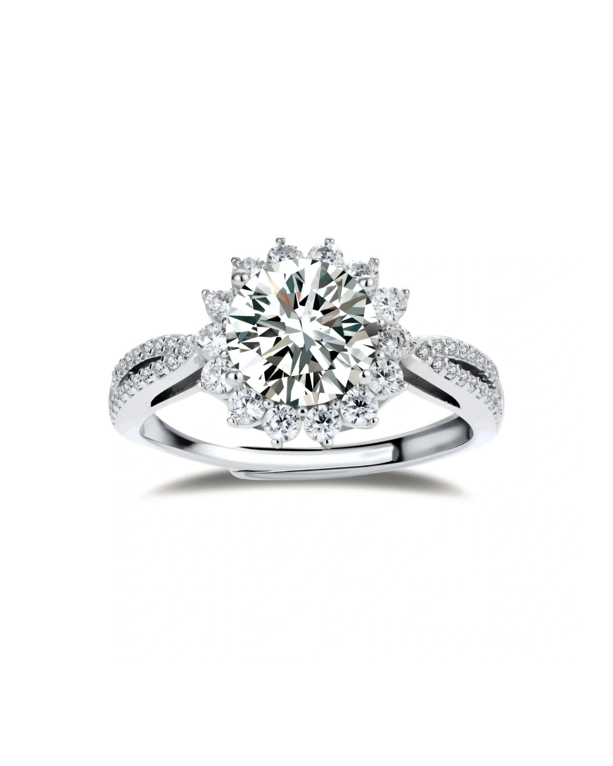 Stellar Halo Moissanite Ring