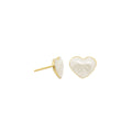 Heart-Shaped Enamel Stud Earrings