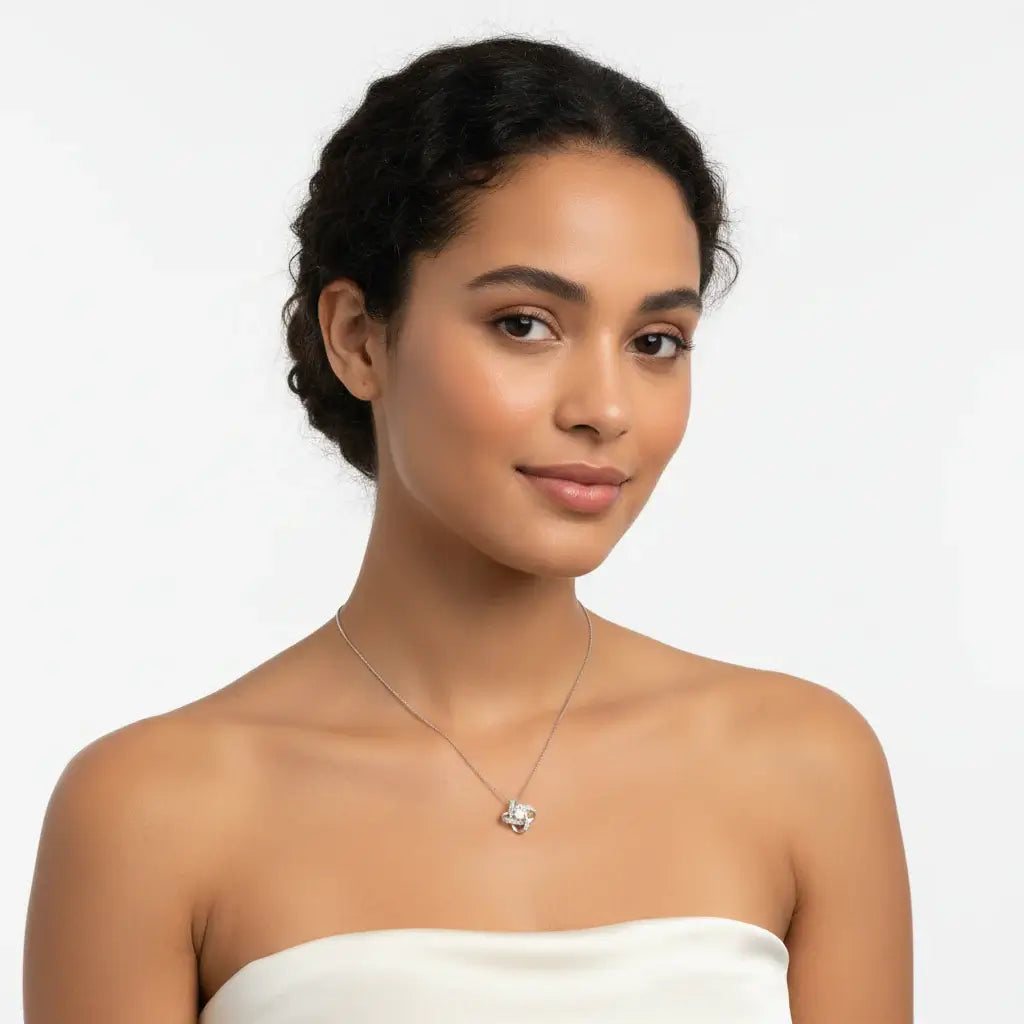 Sterling Silver Moissanite Pendant Necklace for Women