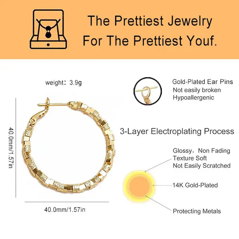 Grand Gold Hoops — large 14K gold-plated hoop earrings