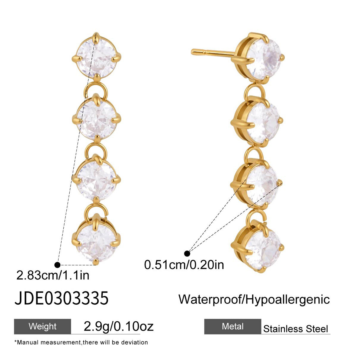 TIA Designss Lueur Sparkle Tassel Earrings