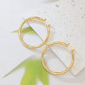 Sparkling Twisted Gold Hoop Earrings, Faceted Diamond Cut Textured Huggie Hoops, Bold Statement Earrings for Party & Daily Wear, Lightweight & Comfortable