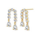 Linear Zirconia Bar Drop Earrings – Gold-Plated
