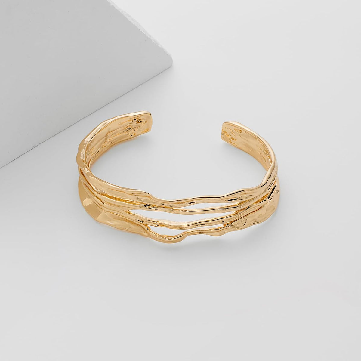Multi-Wire Open Cuff Bracelet – Gold-Tone – alternate view 4