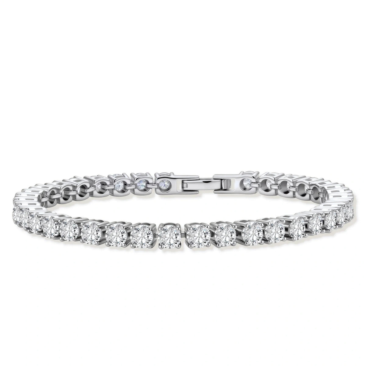 Moissanite Eternity Tennis Bracelet – Sterling Silver