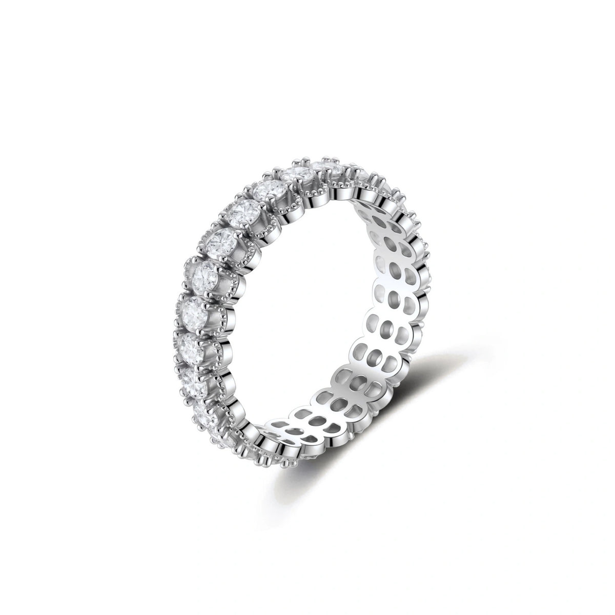 Moissanite Infinity Eternity Ring – alternate view 1