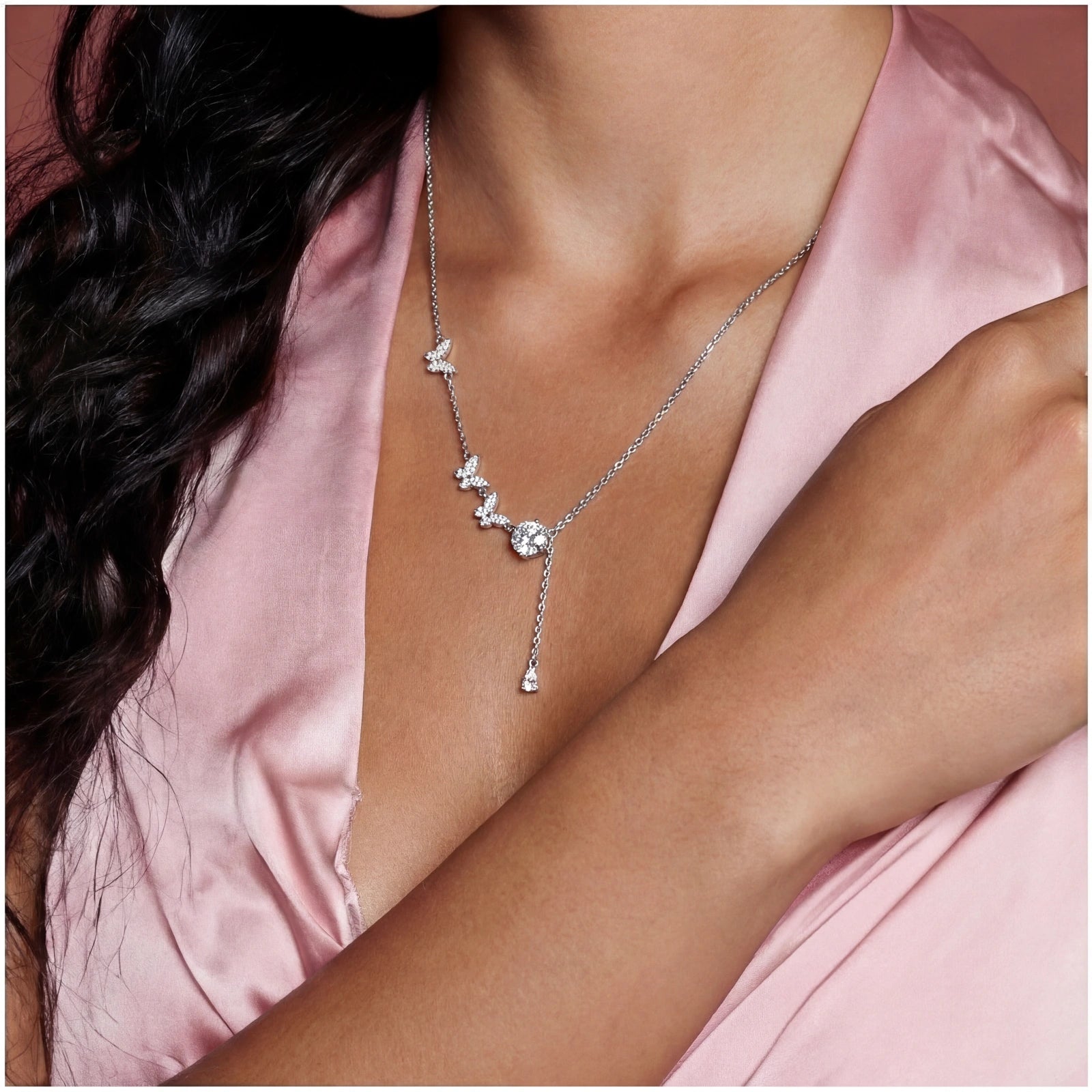 Flutter Dreams Moissanite Lariat Necklace