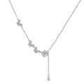 Moissanite Butterfly Lariat Necklace – Sterling Silver