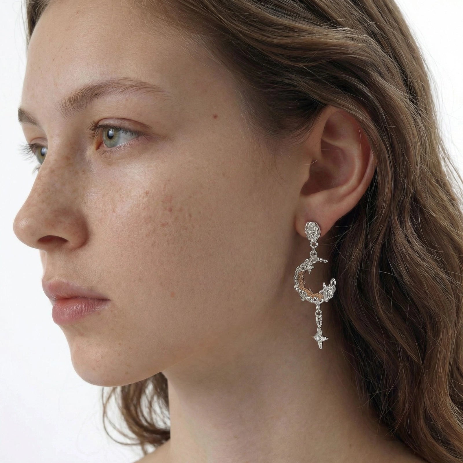 Celestial Moon & Star Drop Earrings