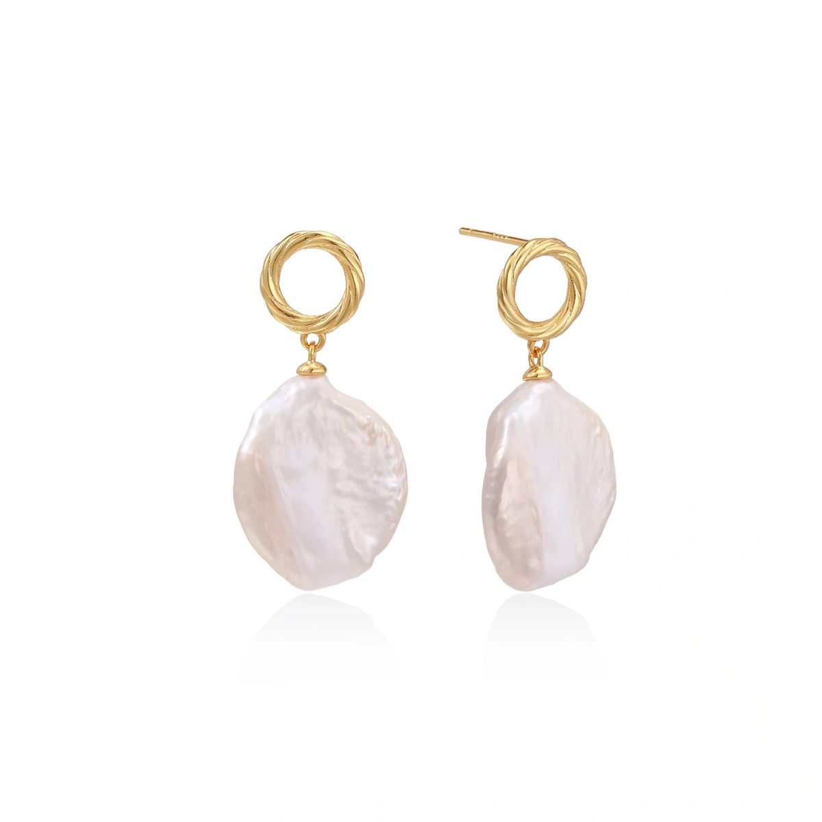 Baroque Pearl Drop Earrings – 18K Gold Vermeil