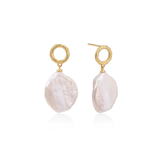 Baroque Pearl Drop Earrings – 18K Gold Vermeil
