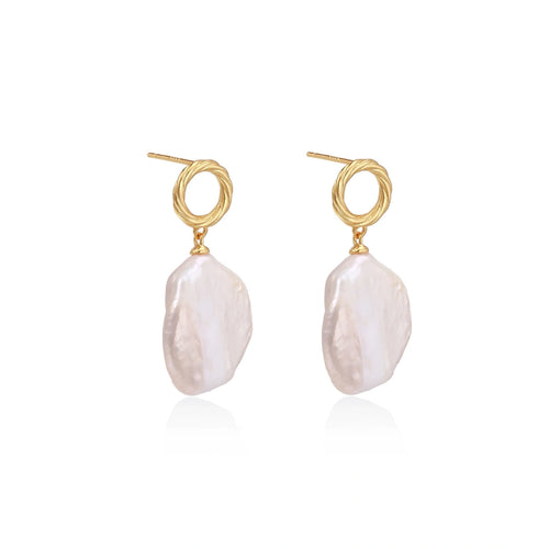 Baroque Pearl Drop Earrings – 18K Gold Vermeil – alternate view 1
