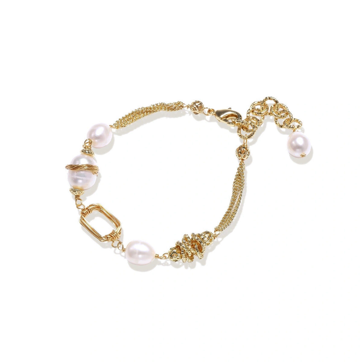 Freshwater Pearl Chain Bracelet – 14K Gold-Plated