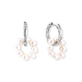 Freshwater Pearl Cluster Huggie Hoops – Sterling Silver