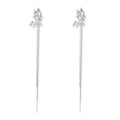Butterfly Cascade Threader Earrings – White Gold-Plated