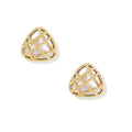 Twisted Lattice Stud Earrings – Gold-Plated