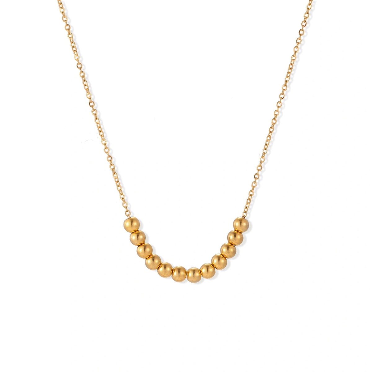Bead Station Cable Necklace – 18K Gold-Plated