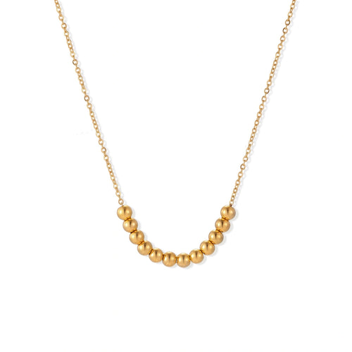 Bead Station Cable Necklace – 18K Gold-Plated