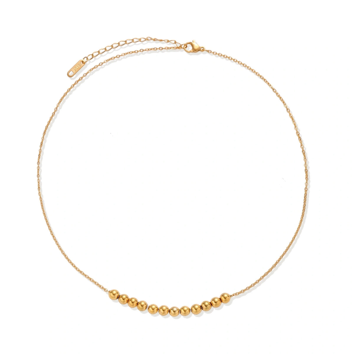 Bead Station Cable Necklace – 18K Gold-Plated – alternate view 2