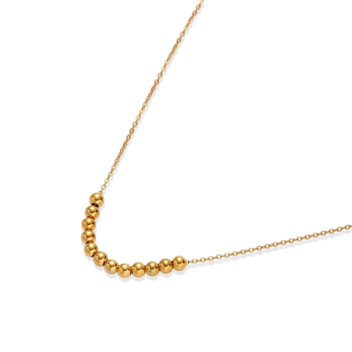 Bead Station Cable Necklace – 18K Gold-Plated – alternate view 1