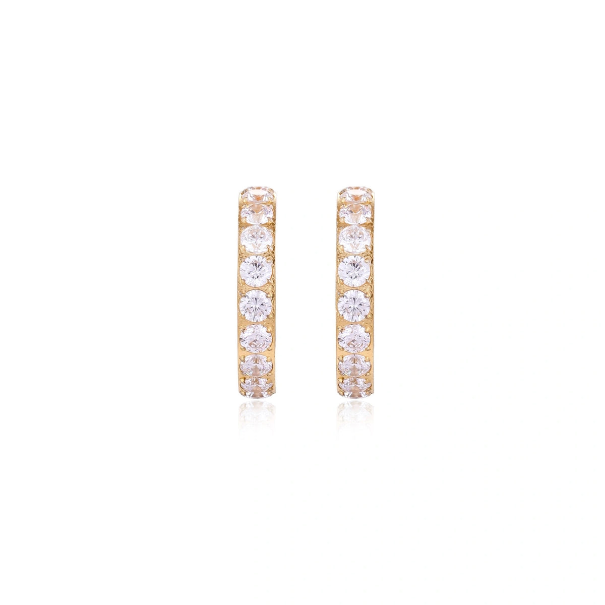 Freshwater Pearl Pavé Hoop Earrings – 18K Gold-Plated – alternate view 2