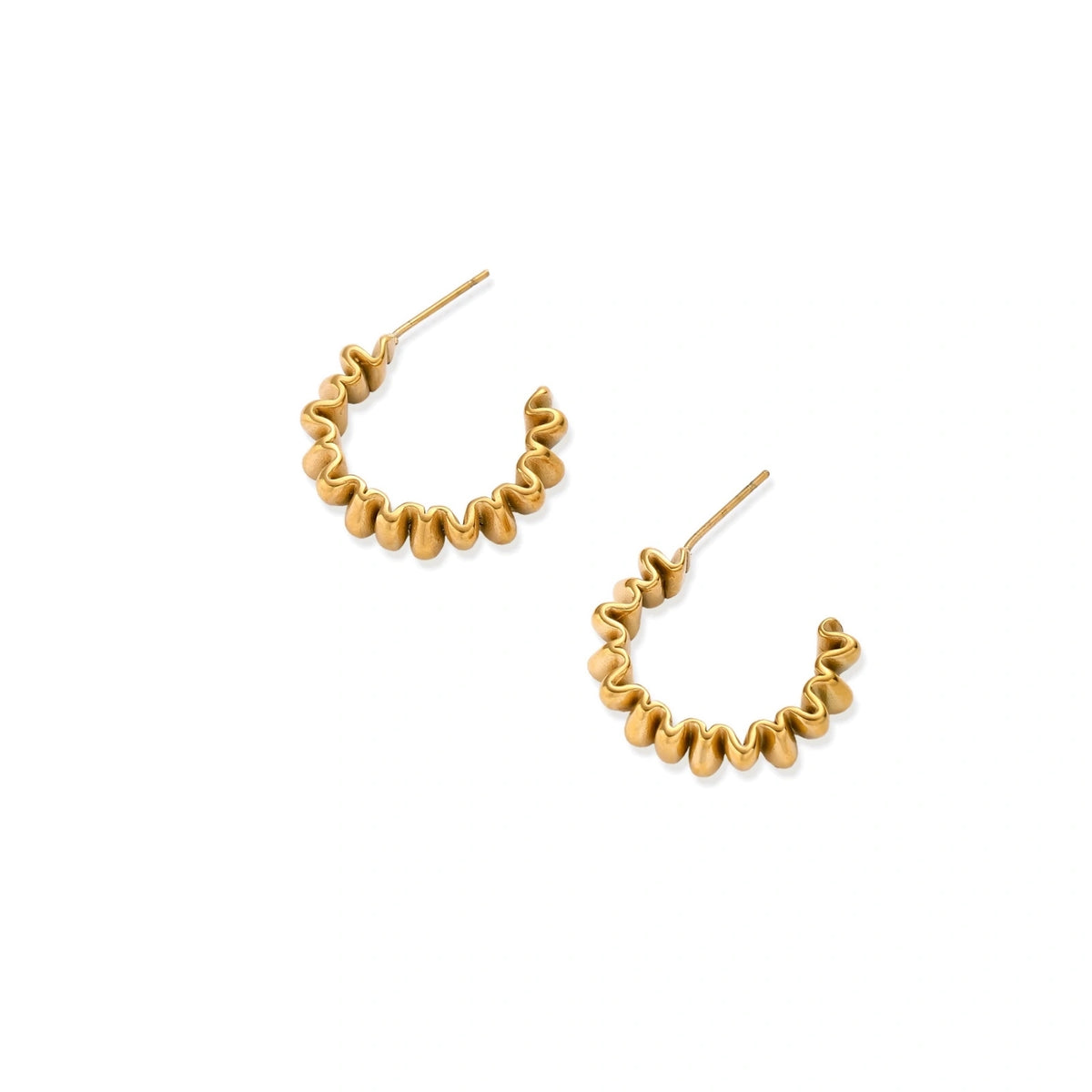 Twisted Spiral Hoop Earrings – 14K Gold-Plated – alternate view 3