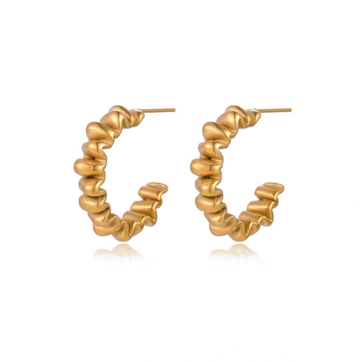 Twisted Spiral Hoop Earrings – 14K Gold-Plated – alternate view 4
