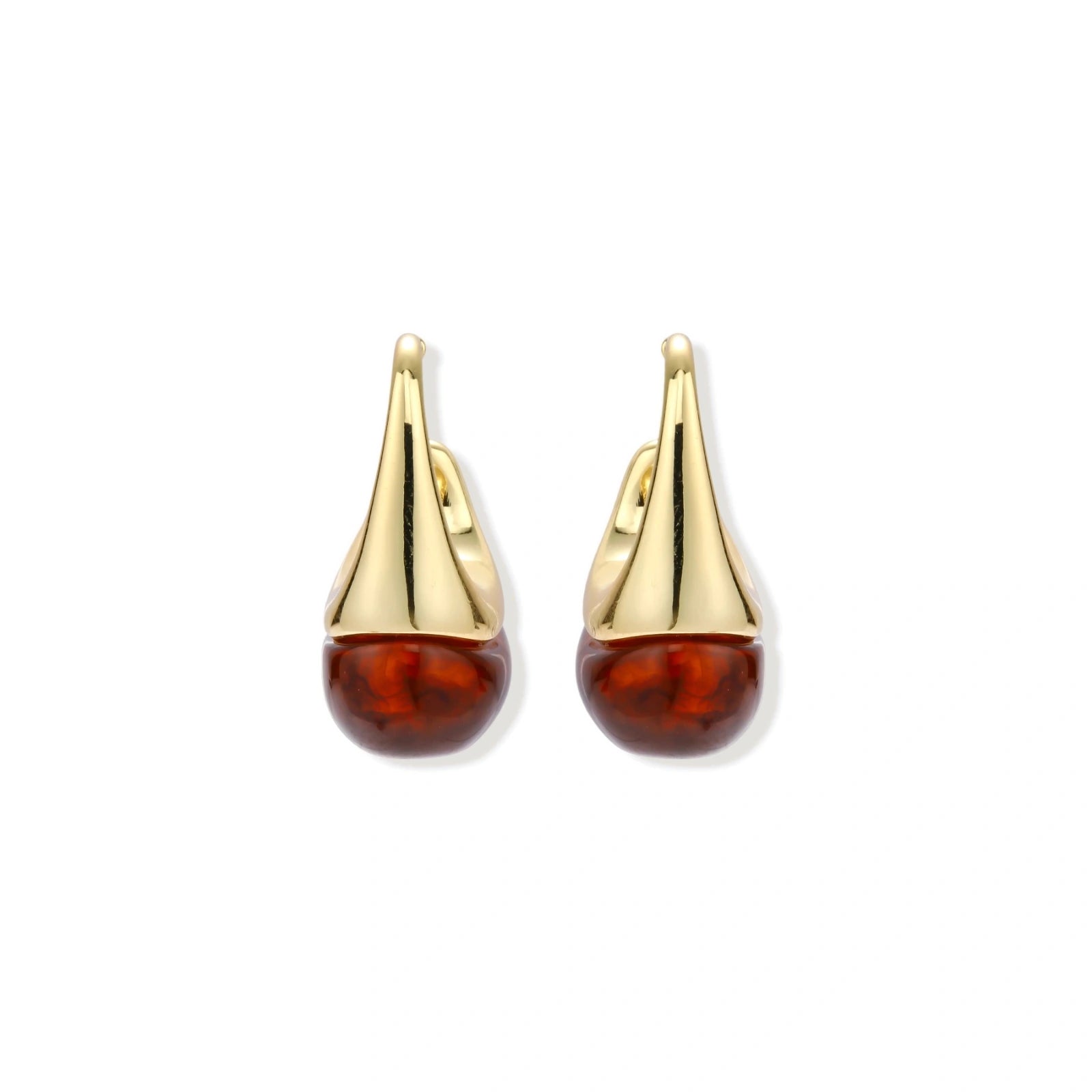Sculptural Amber Flow drop earrings