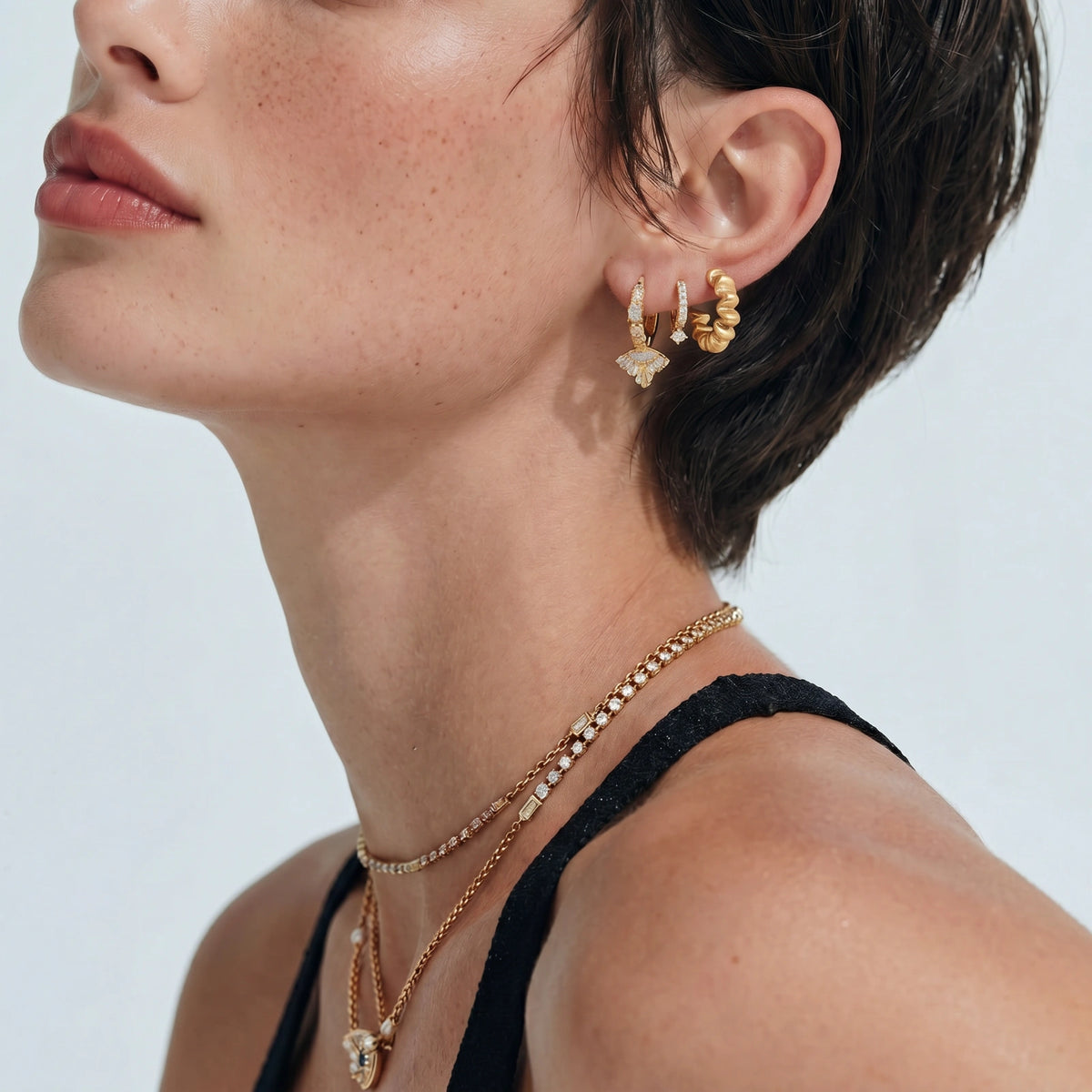 Twisted Spiral Hoop Earrings – 14K Gold-Plated – alternate view 5