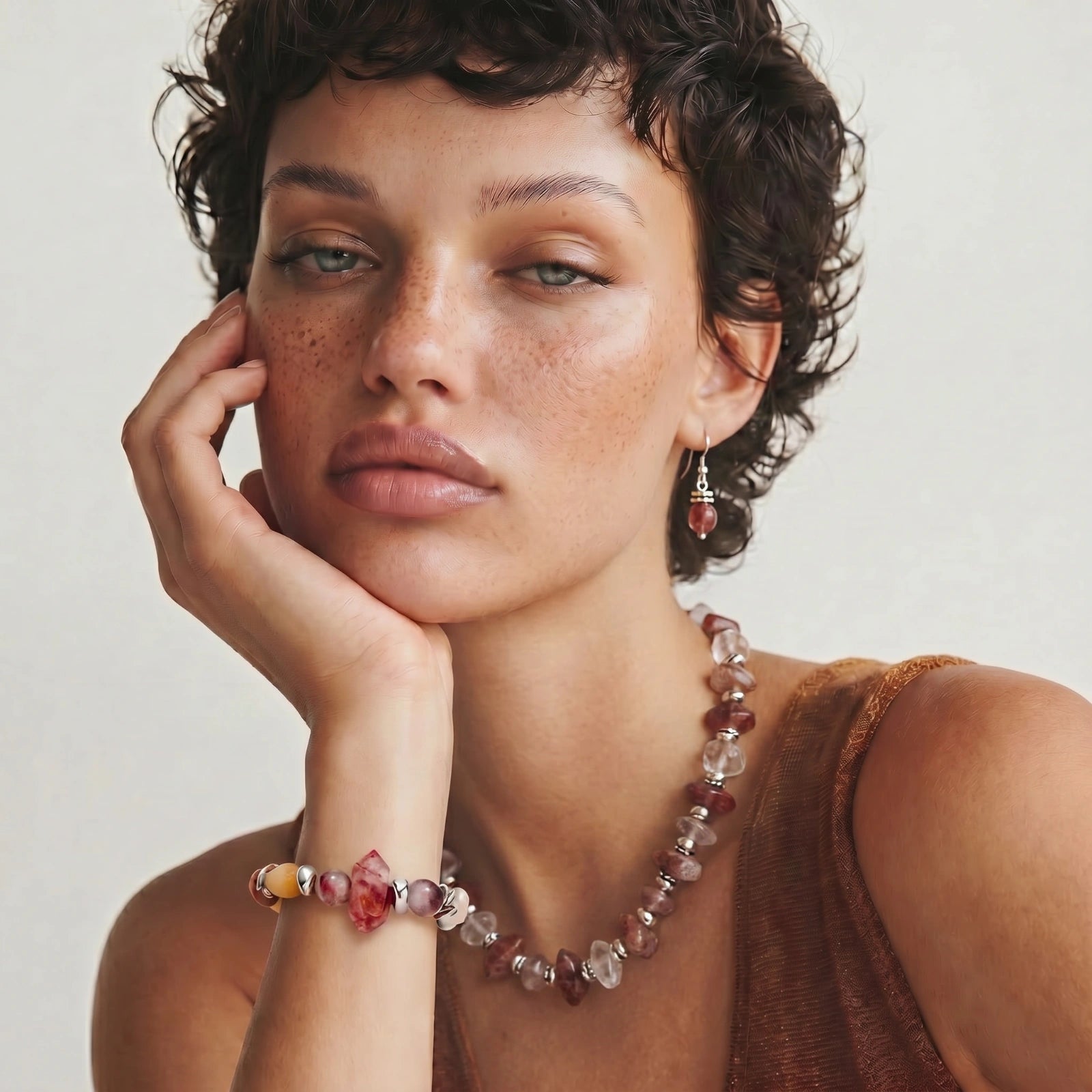 Autumn Glow Quartz & Citrine Bracelet