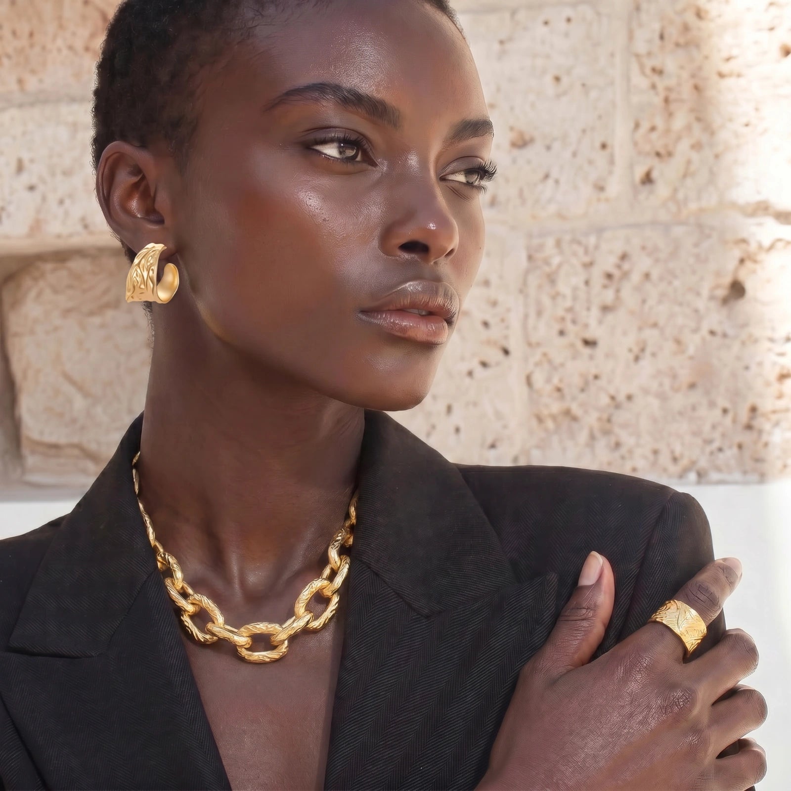 Ripple Wave Hoop Earrings