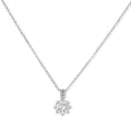 Clear Stone Solitaire Pendant – Sterling Silver