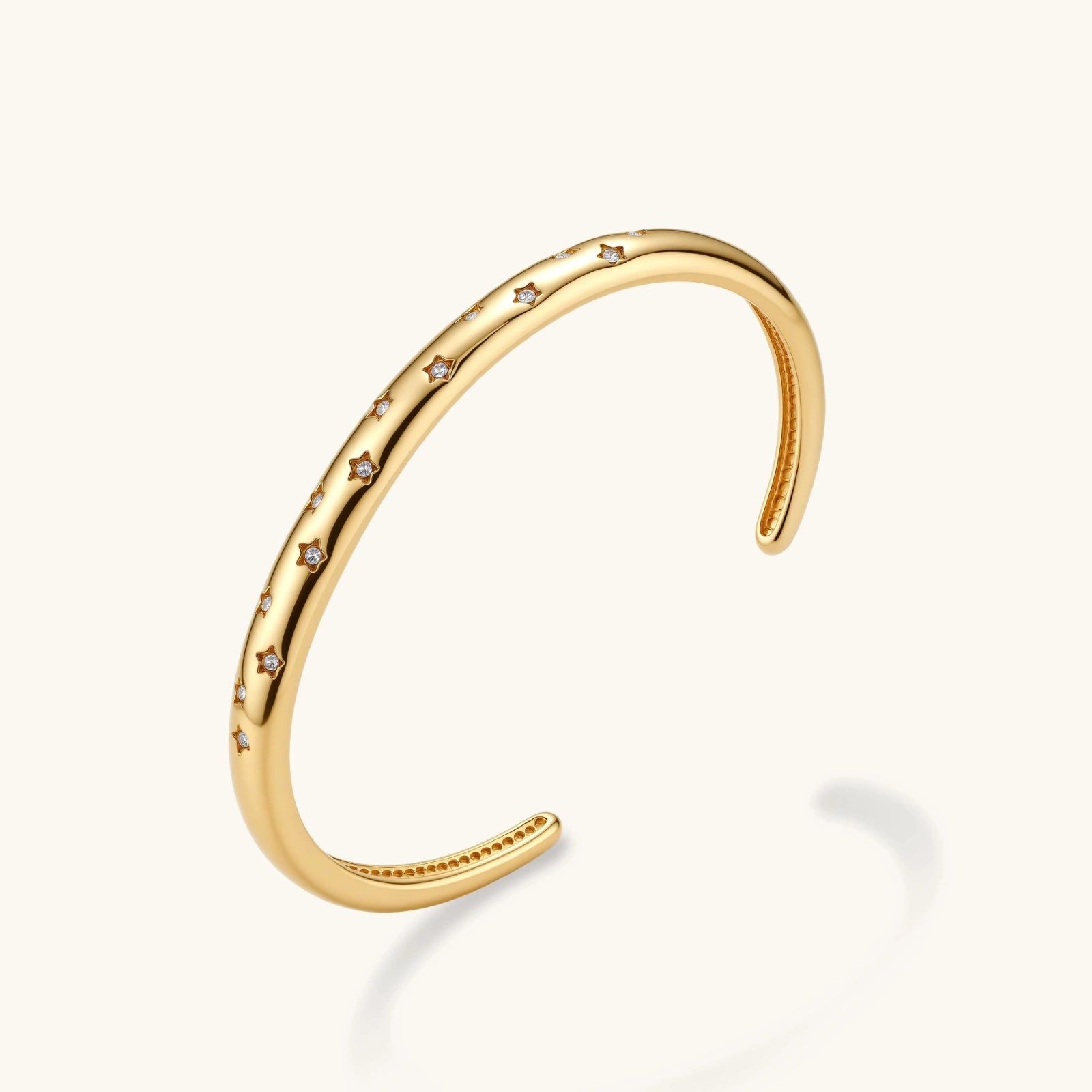 Celestial cuff bracelet with clear light-catching details