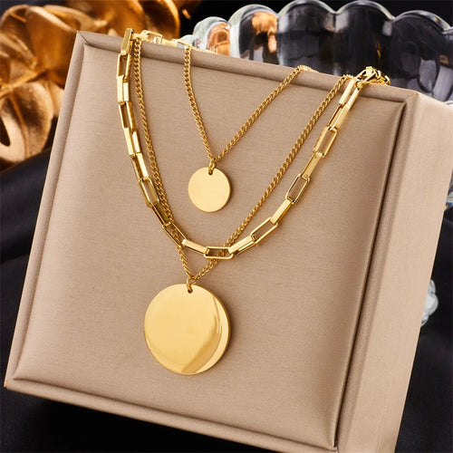 3-in-1 Layered Pendant Necklace – Gold-Tone – alternate view 1
