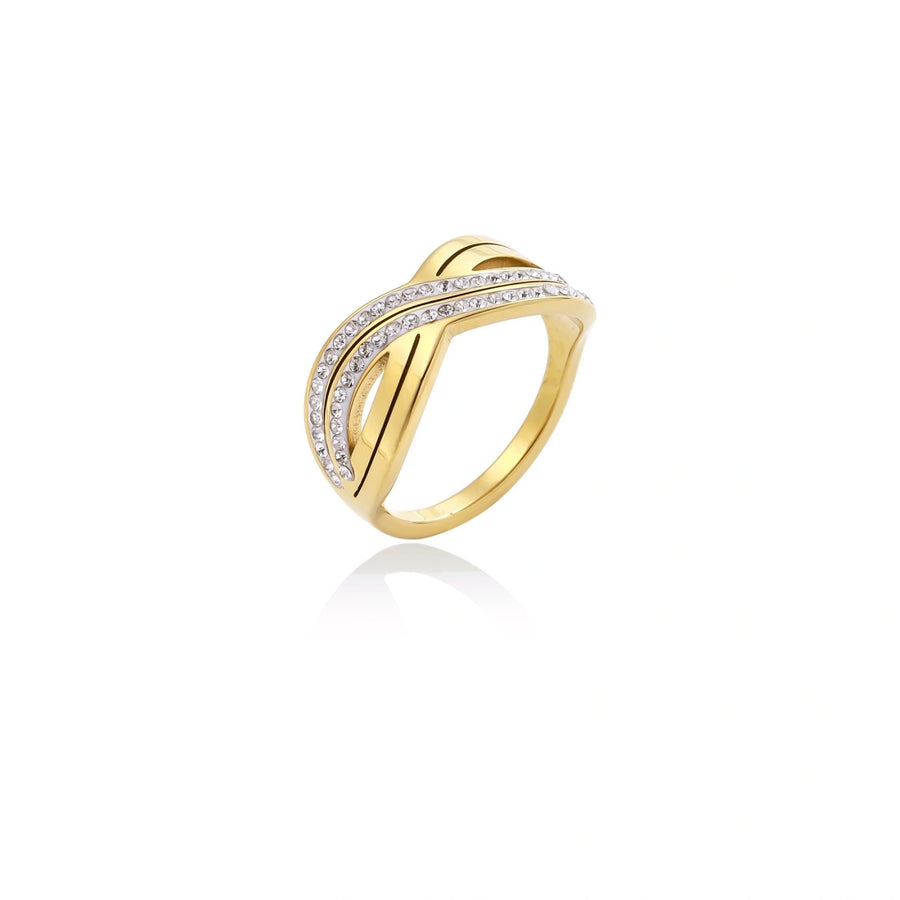 Sculptural Wave Ring – 14K Gold-Plated