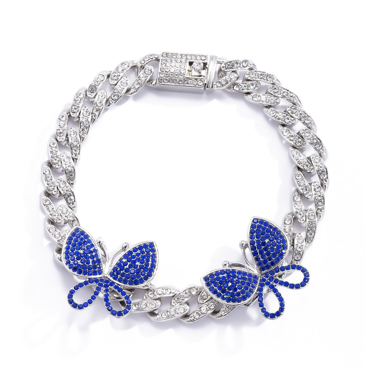 Butterfly anklet with pavé-style accents