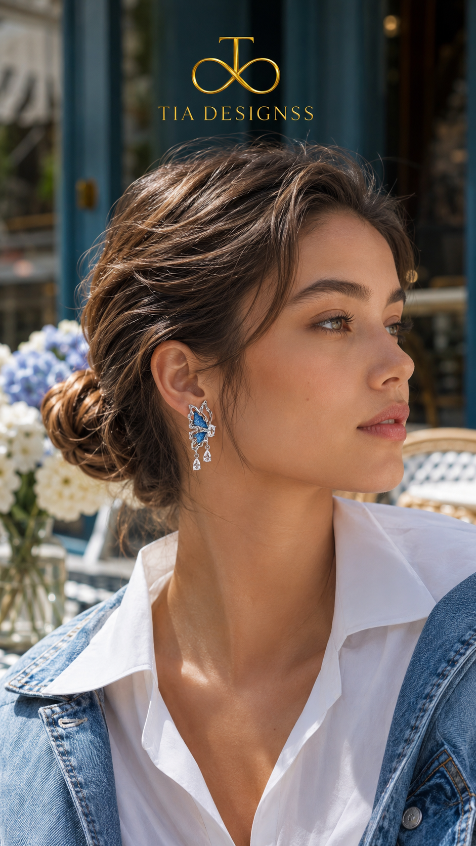 Denim Dreams Butterfly Earrings
