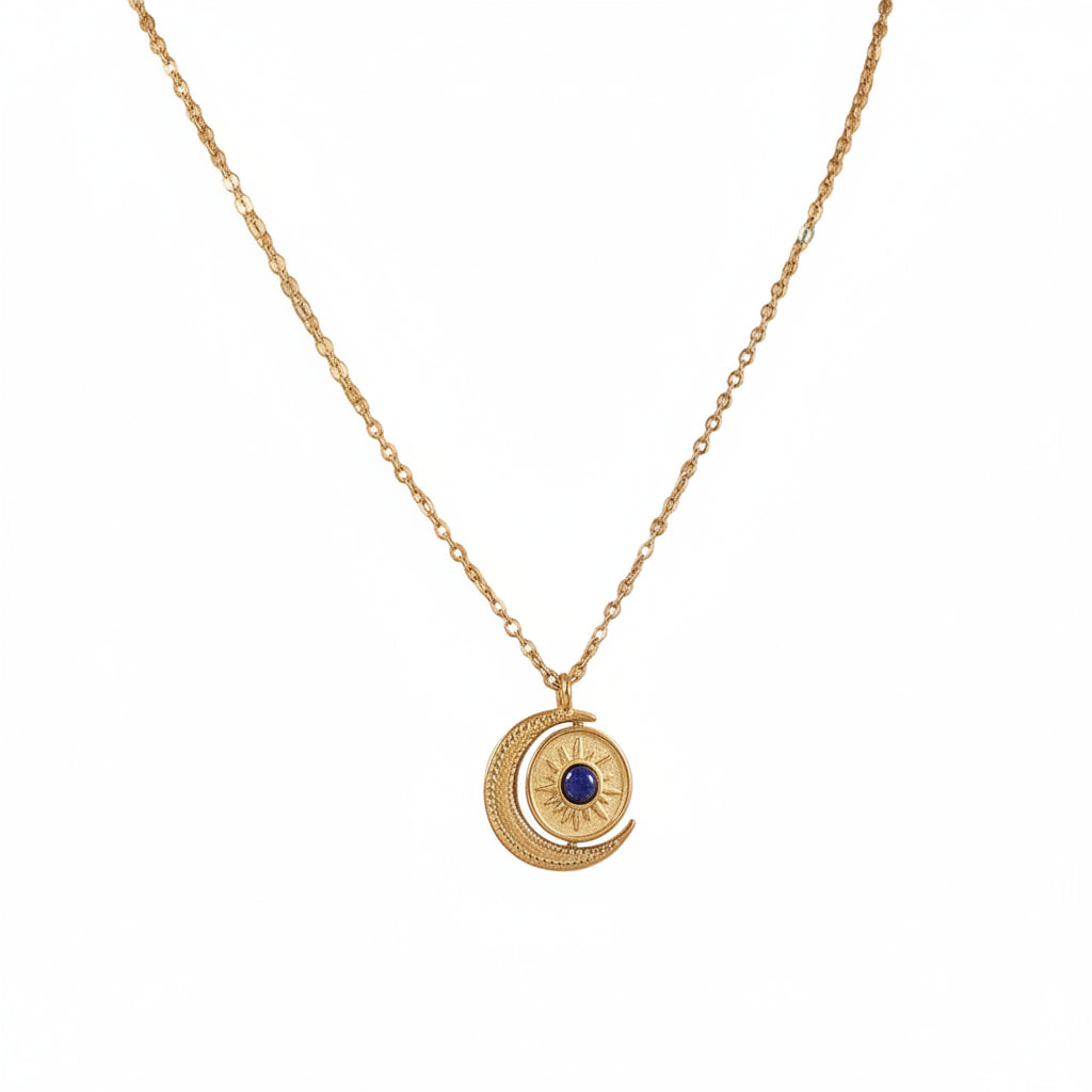 Azure Oval blue pendant necklace