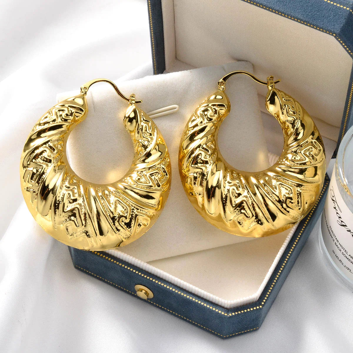 Chunky Statement Hoop Earrings – 18K Gold-Plated – alternate view 4