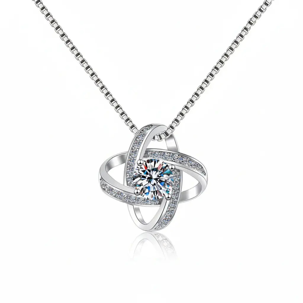 Sterling Silver Moissanite Pendant Necklace for Women