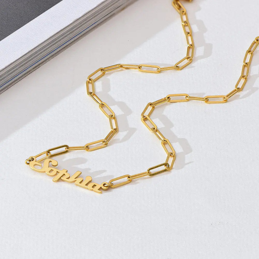 Elegant Silver Vintage Personalized Name Necklace