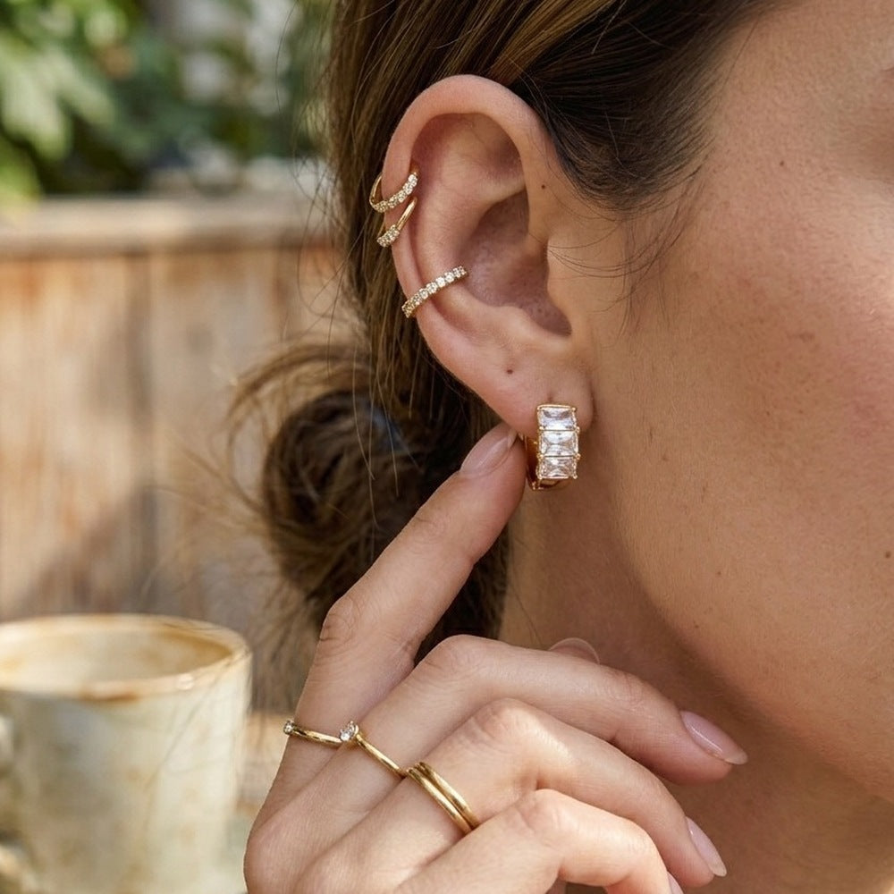 Clear-accent hoops for everyday styling
