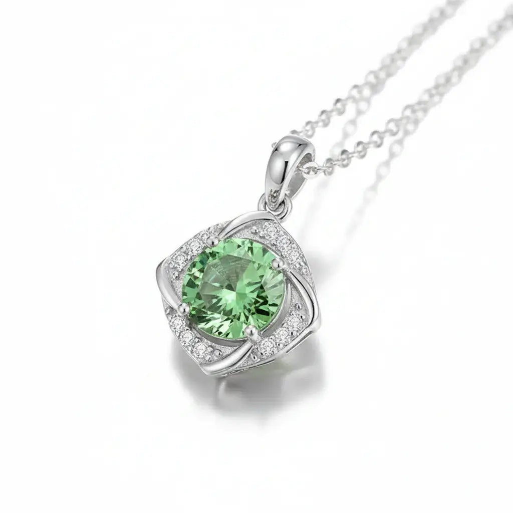 925 Sterling Silver Moissanite Necklace with Destiny Pendant