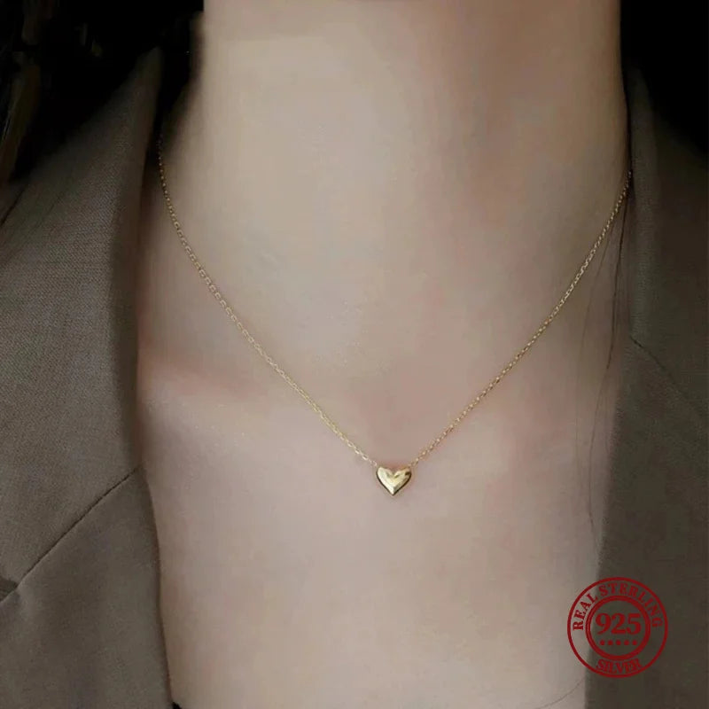 Amour 925 Gold Heart Pendant Necklace