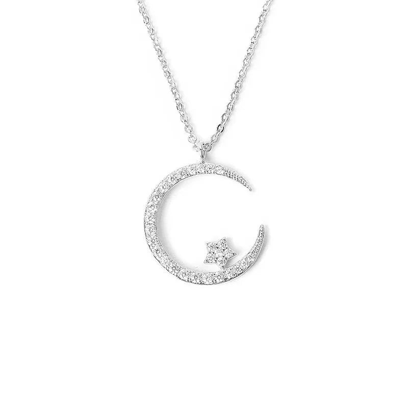 Céleste Star Moon Zirconia Pendant